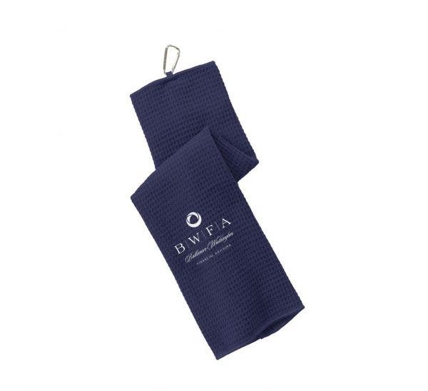 Port Authority Navy Waffle Microfiber Golf Towel